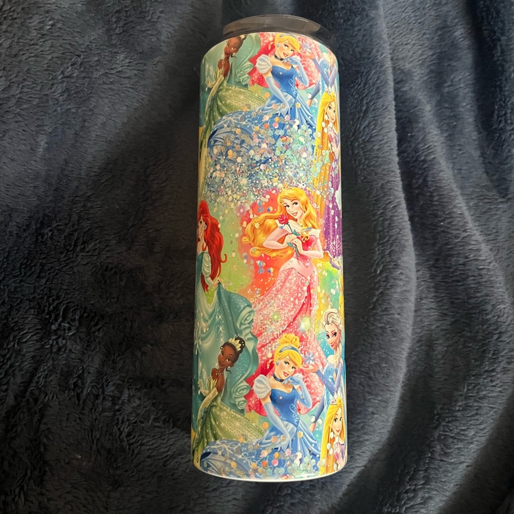 Disney Princess Stainless Steel Tumblr w/ Straw and Straw Cleaner